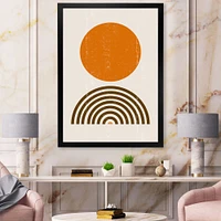 Minimal Orange Sun and Rainbow I Wall Art