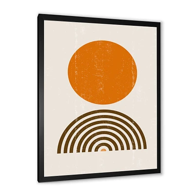 Toile « Minimal Orange Sun and Rainbow I »