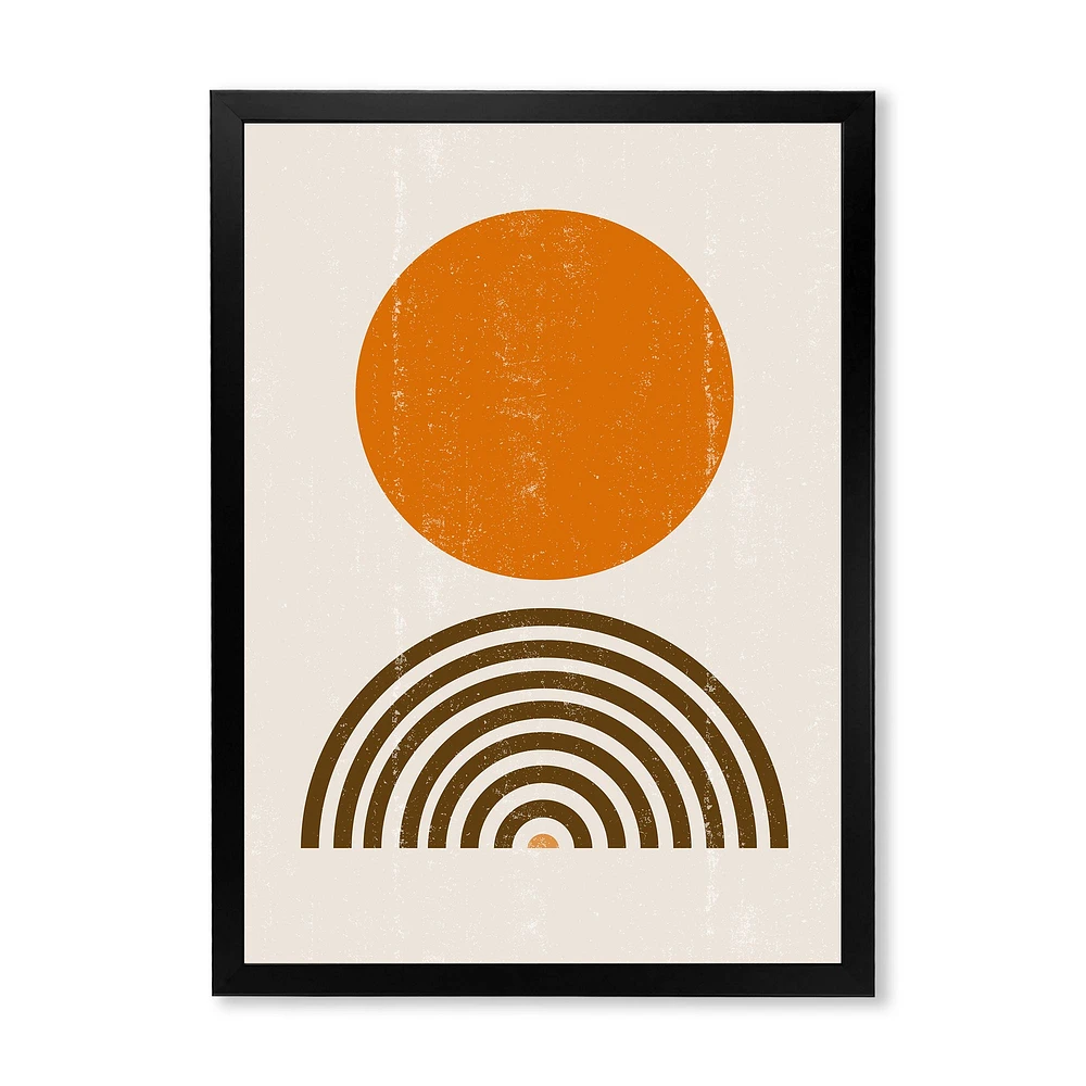 Toile « Minimal Orange Sun and Rainbow I »