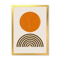 Minimal Orange Sun and Rainbow I Wall Art