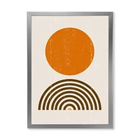 Minimal Orange Sun and Rainbow I Wall Art