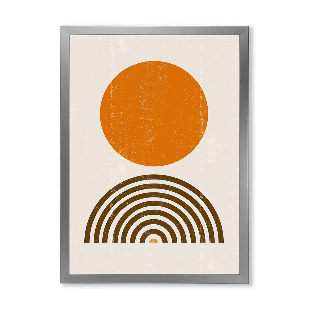 Toile « Minimal Orange Sun and Rainbow I »