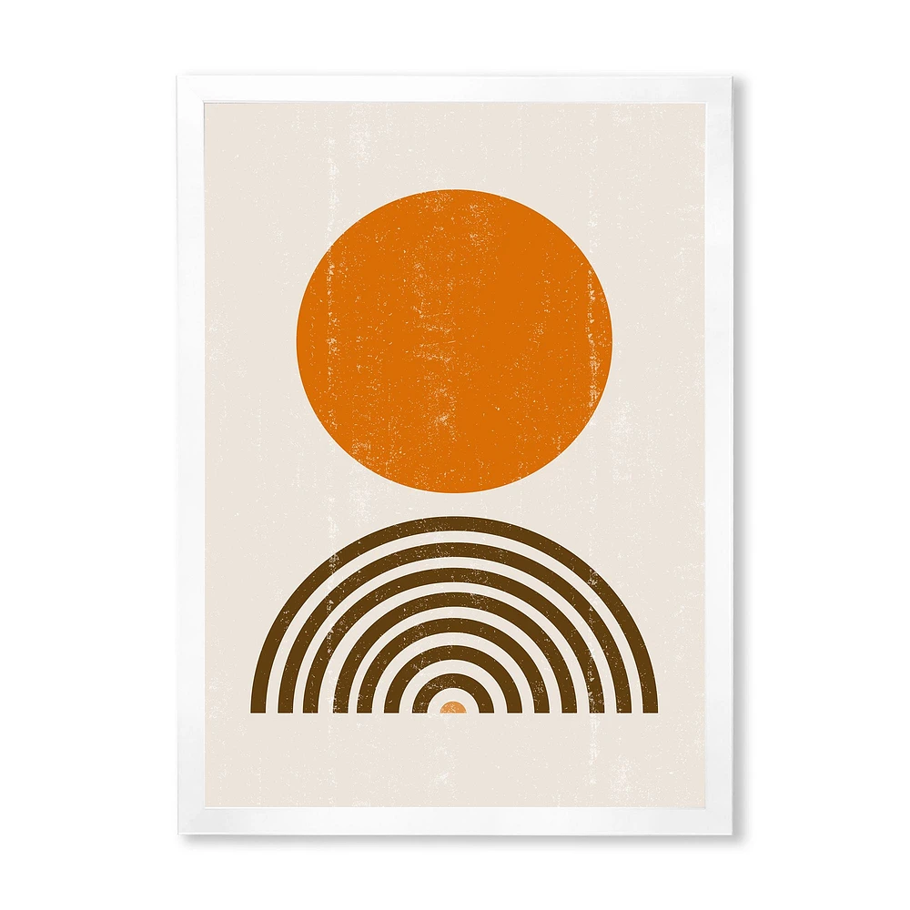 Toile « Minimal Orange Sun and Rainbow I »