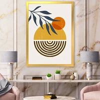 Botanical Minimalist Leaf with Abstract Shapes IV Wall Art