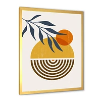 Botanical Minimalist Leaf with Abstract Shapes IV Wall Art