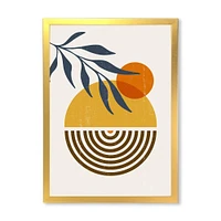 Botanical Minimalist Leaf with Abstract Shapes IV Wall Art