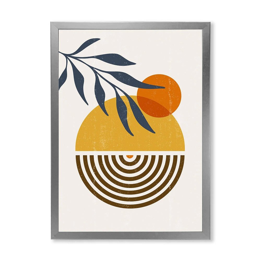 Botanical Minimalist Leaf with Abstract Shapes IV Wall Art