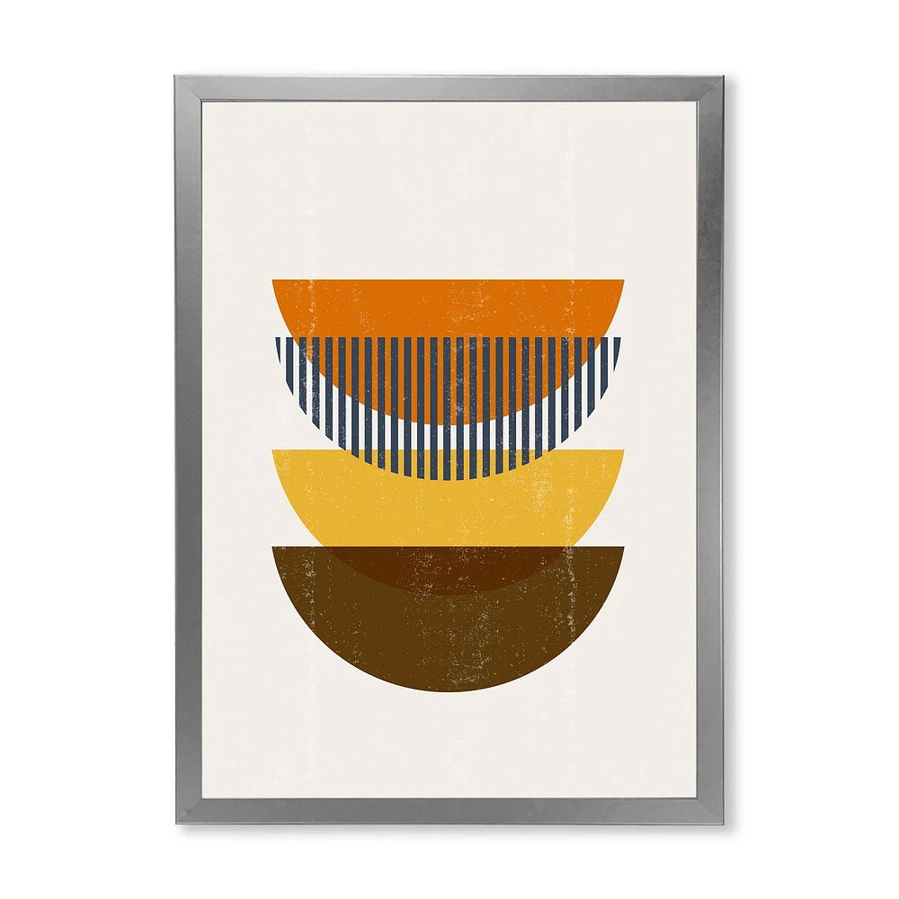 Abstract Geometric Moon Earth Tones  Wall Art