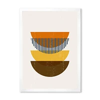 Abstract Geometric Moon Earth Tones  Wall Art