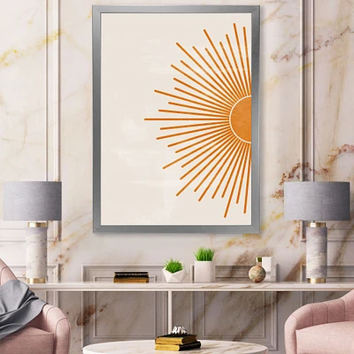 Orange Sun Print I  Canvas Wall Art