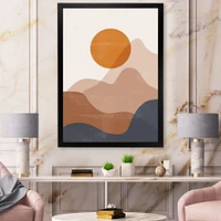 Red Moon Earth Toned Mountains II Wall Art