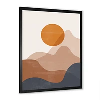 Red Moon Earth Toned Mountains II Wall Art