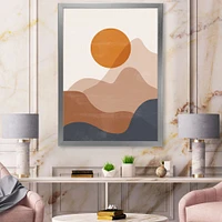 Red Moon Earth Toned Mountains II Wall Art