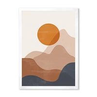 Red Moon Earth Toned Mountains II Wall Art