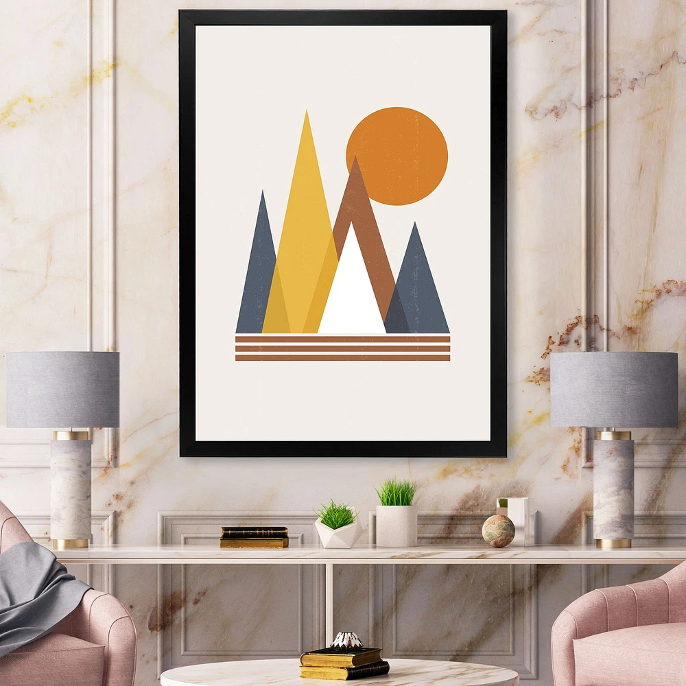 Mountain Abstract and Sun  Wall Art