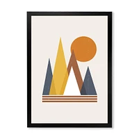 Mountain Abstract and Sun  Wall Art