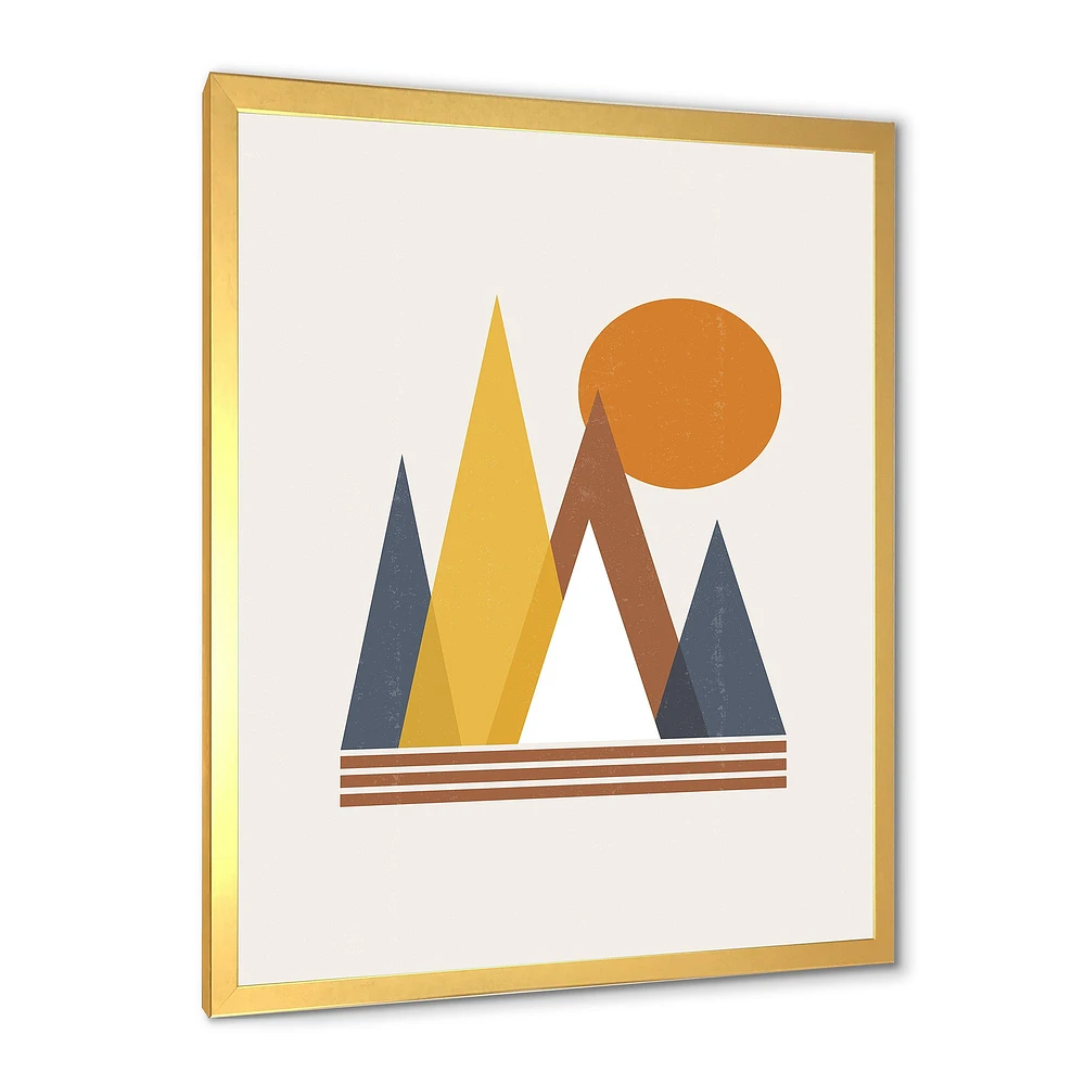 Mountain Abstract and Sun  Wall Art