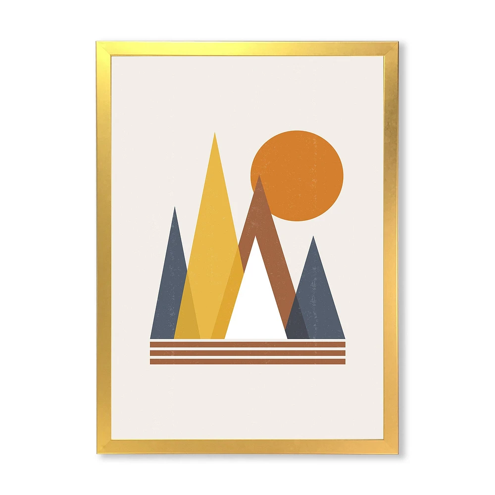 Mountain Abstract and Sun  Wall Art