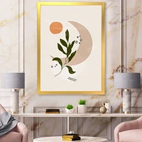 Toile « Abstract Geometrical Moon with Leaf I »