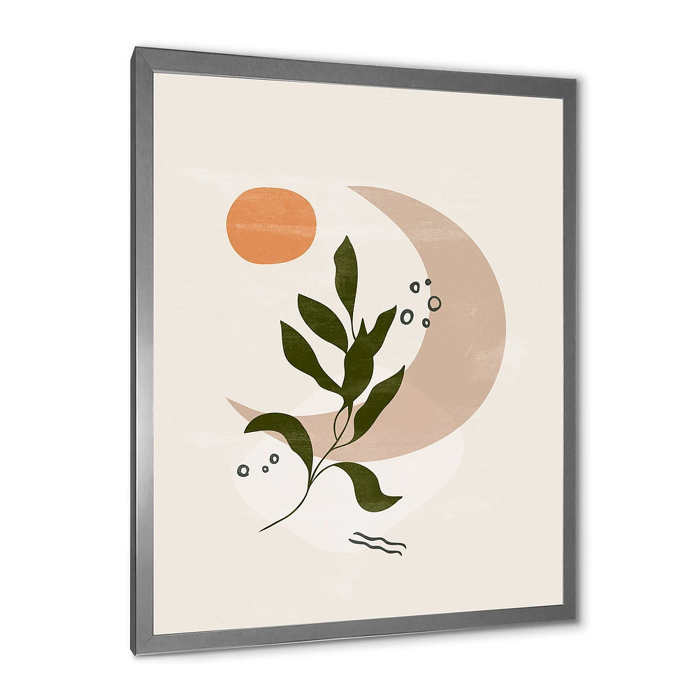 Toile « Abstract Geometrical Moon with Leaf I »