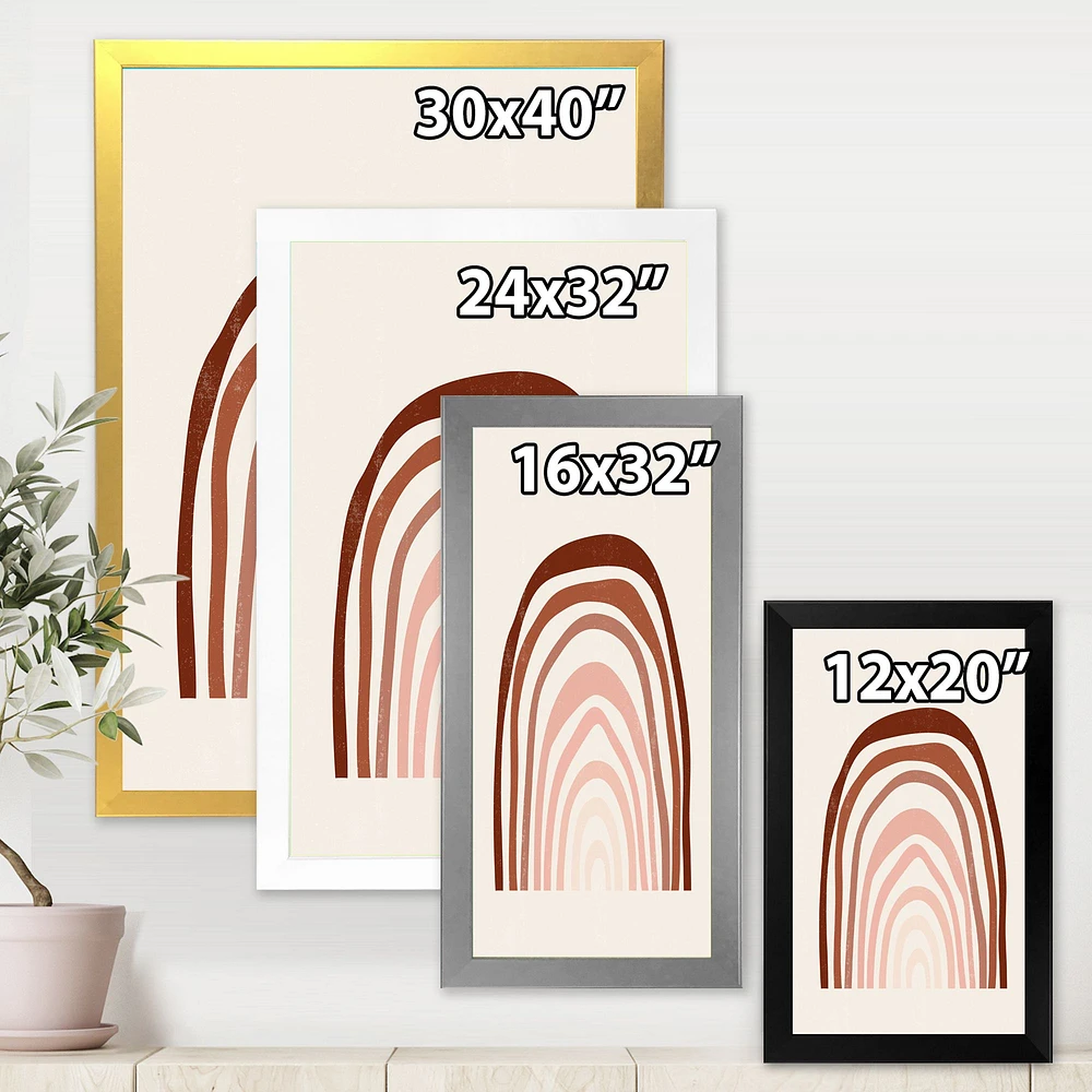 Terracotta Minimalist Boho Rainbow I  Wall Art