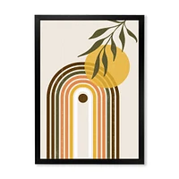 Toile « Abstract Yellow Sun with Retro Rainbow »