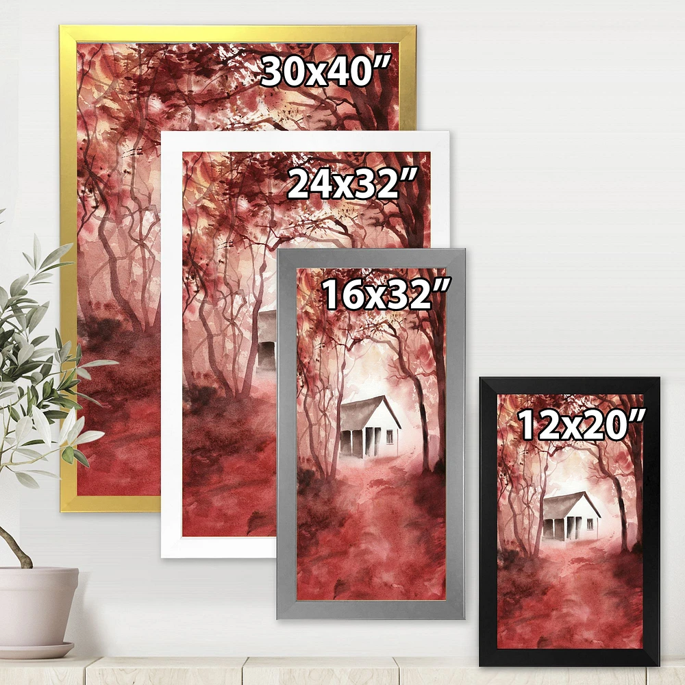 Toile « House Red Autumn Woods »