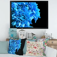 Detail of Blue Flowers on Black I  Wall Art