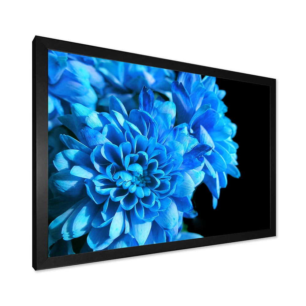 Detail of Blue Flowers on Black I  Wall Art