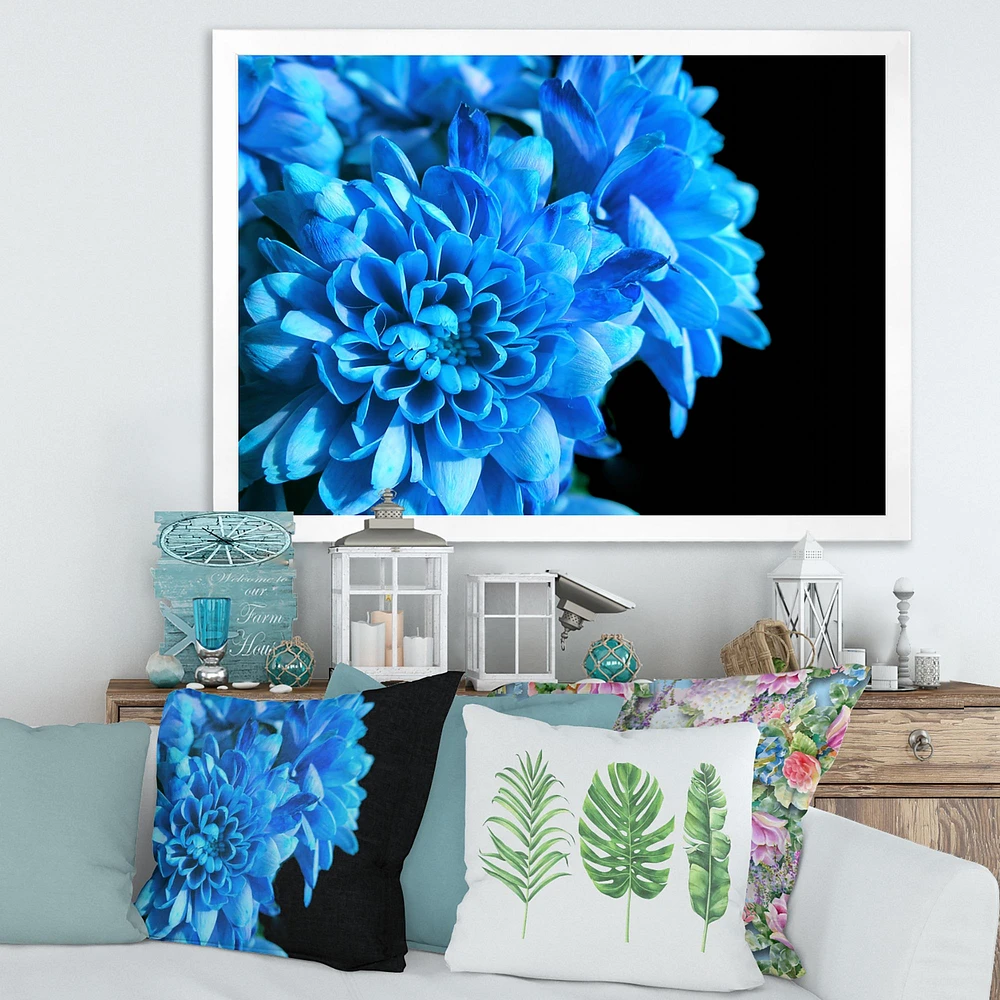 Detail of Blue Flowers on Black I  Wall Art