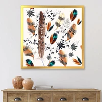 Multicolored Feather Pattern  Wall Art