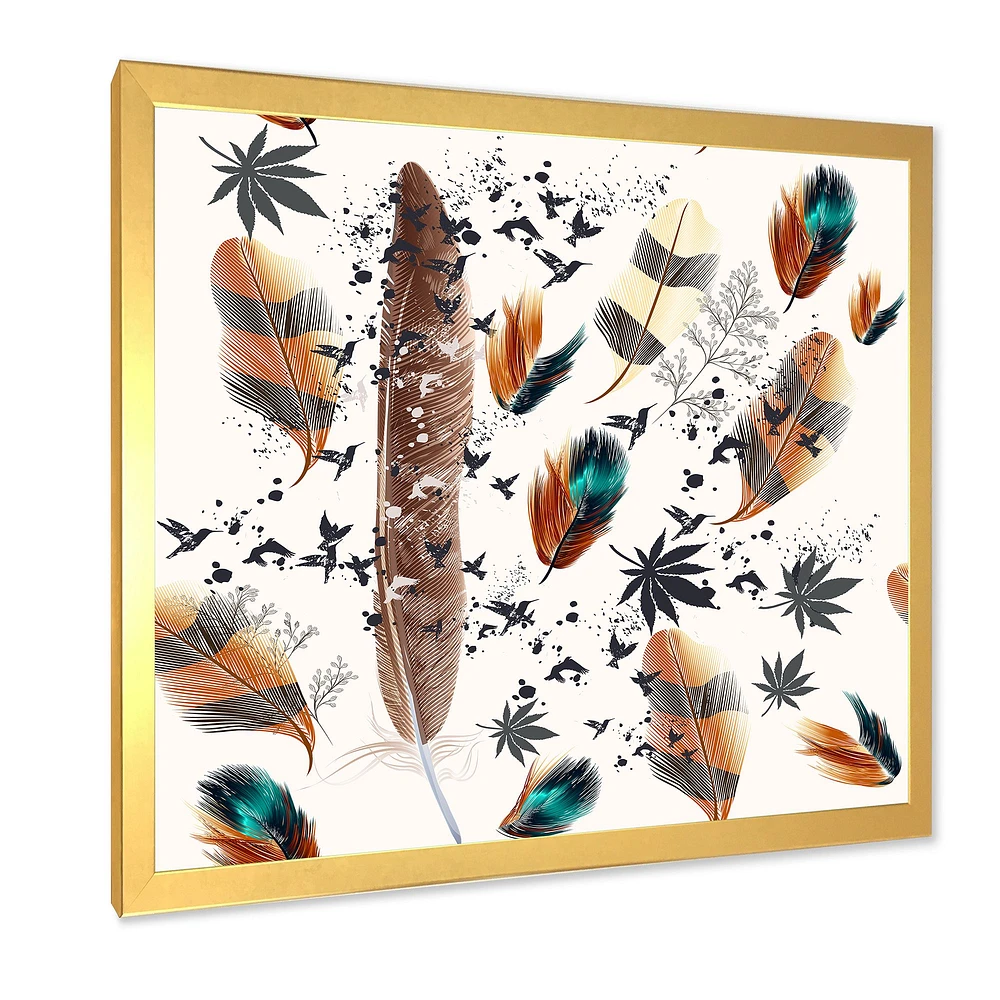 Multicolored Feather Pattern  Wall Art