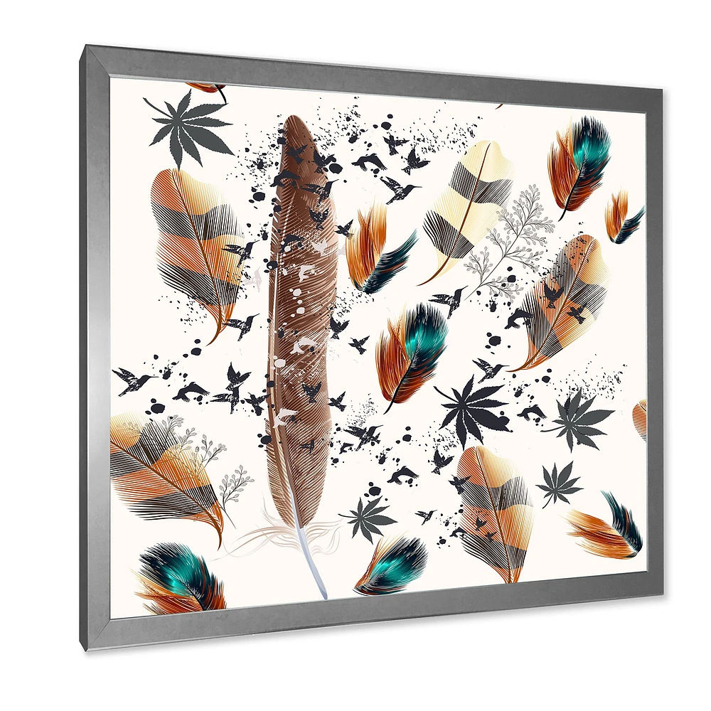 Multicolored Feather Pattern  Wall Art