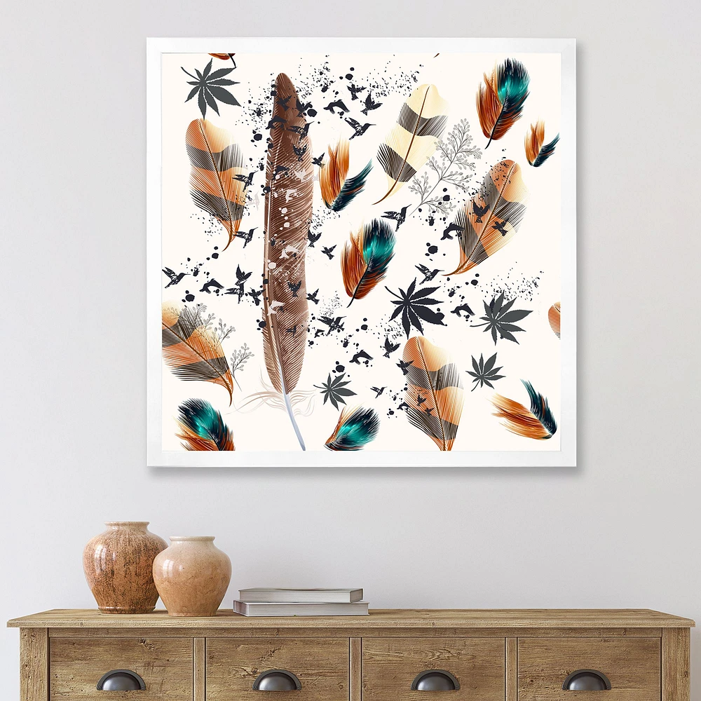 Multicolored Feather Pattern  Wall Art