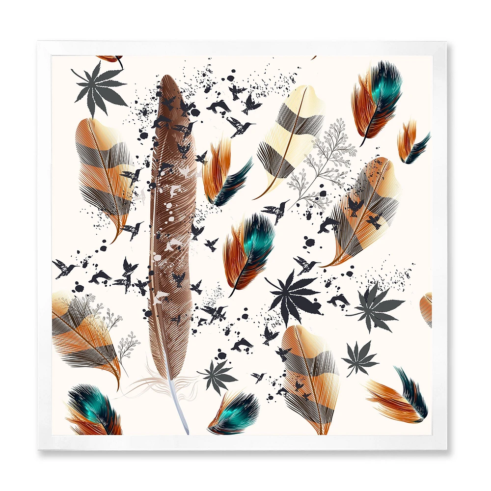 Multicolored Feather Pattern  Wall Art