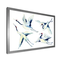 Asian Crane Bird Impression  Wall Art