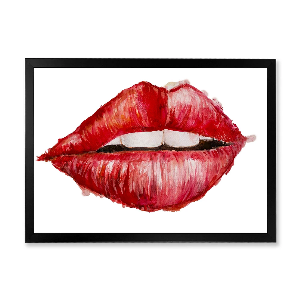 Valentines Day Red Woman Lips  Wall Art