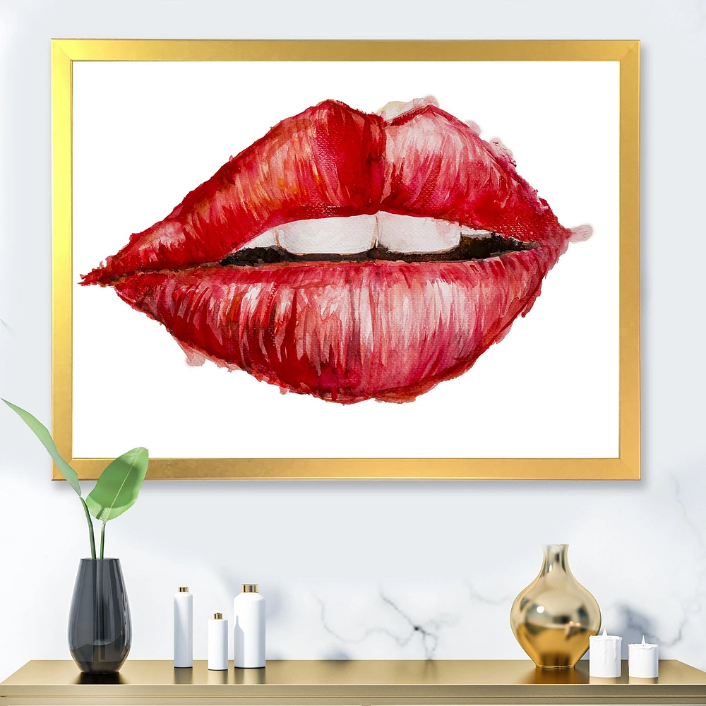 Valentines Day Red Woman Lips  Wall Art