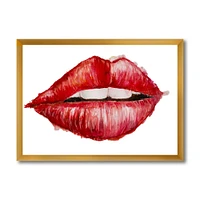 Valentines Day Red Woman Lips  Wall Art