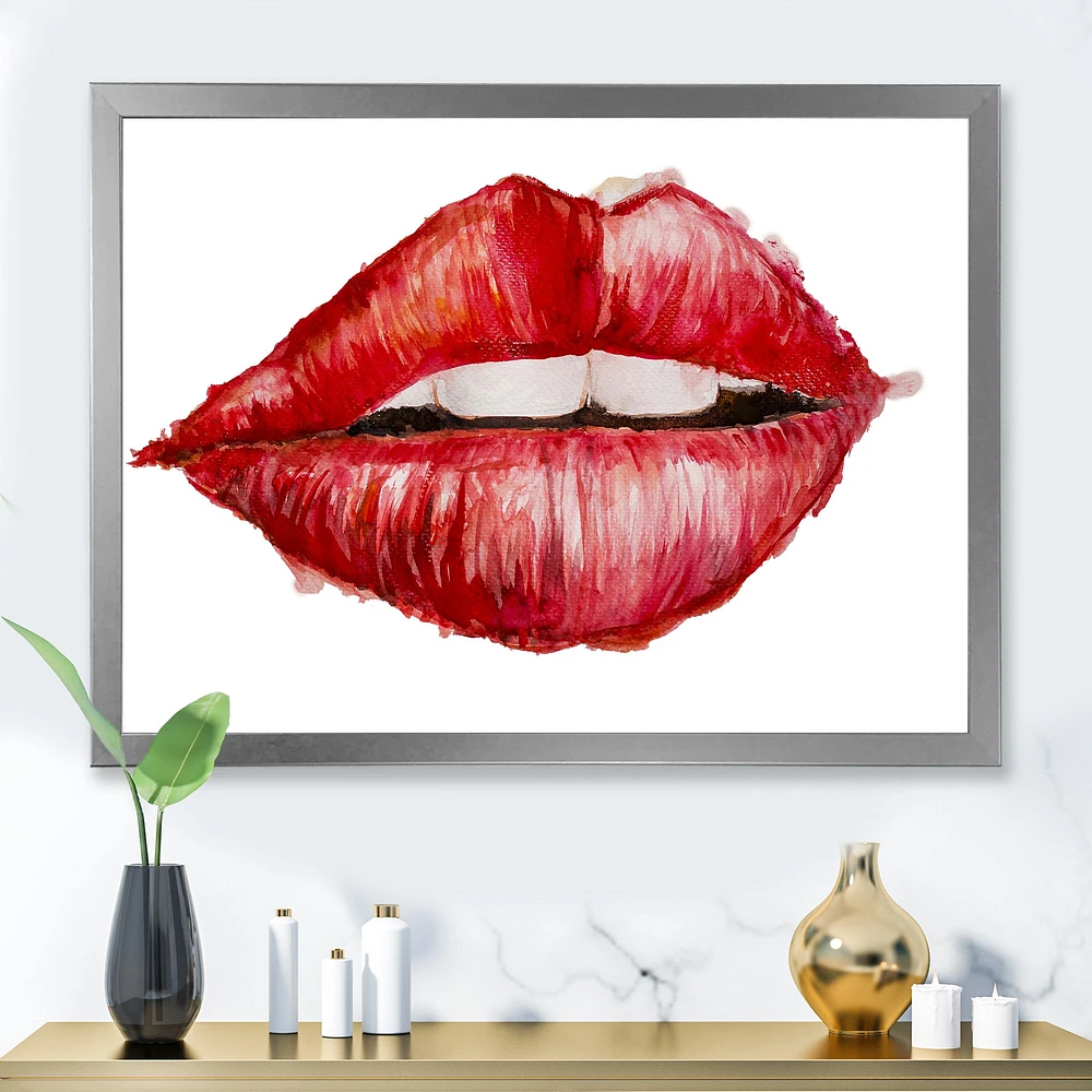 Valentines Day Red Woman Lips  Wall Art