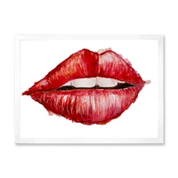 Valentines Day Red Woman Lips  Wall Art