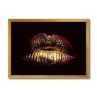 Toile « Sexy Golden Metallized Female Lips IV