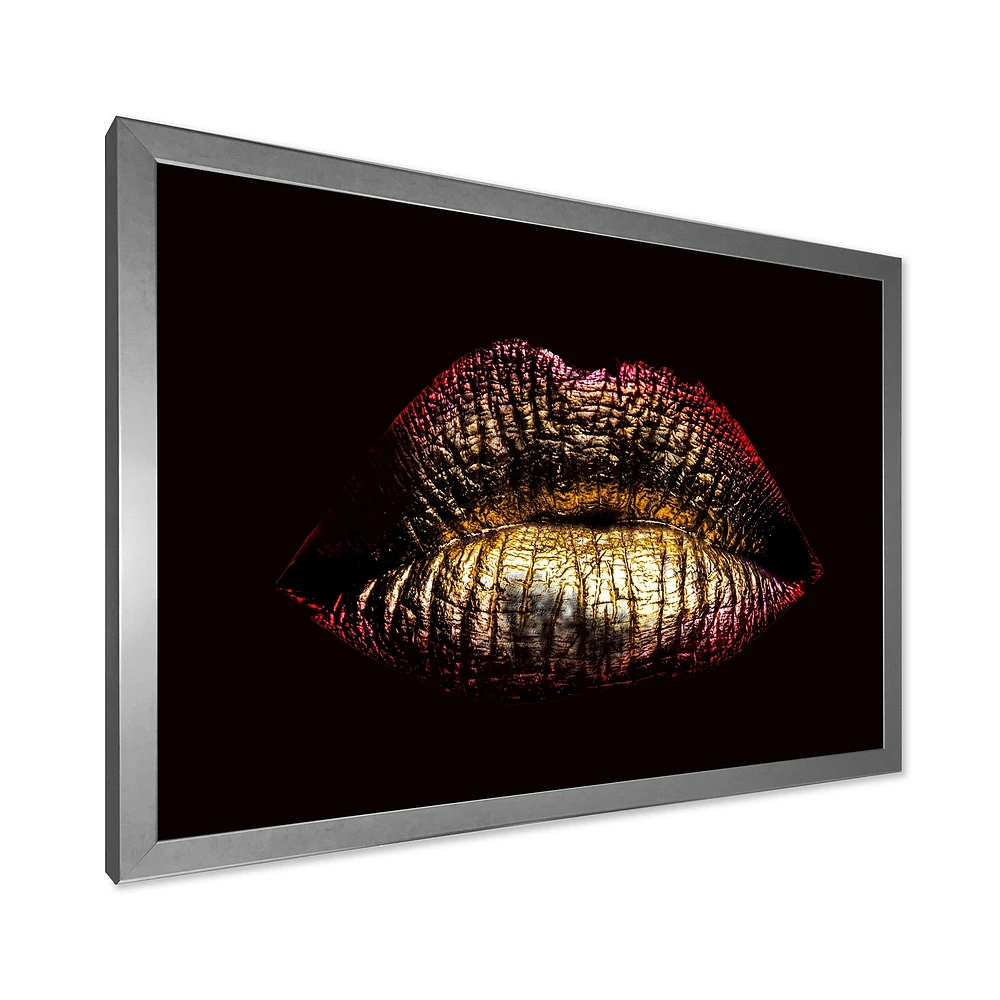 Toile « Sexy Golden Metallized Female Lips IV