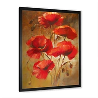 Red Blossoming Poppies IV  Wall Art