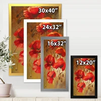 Red Blossoming Poppies IV  Wall Art