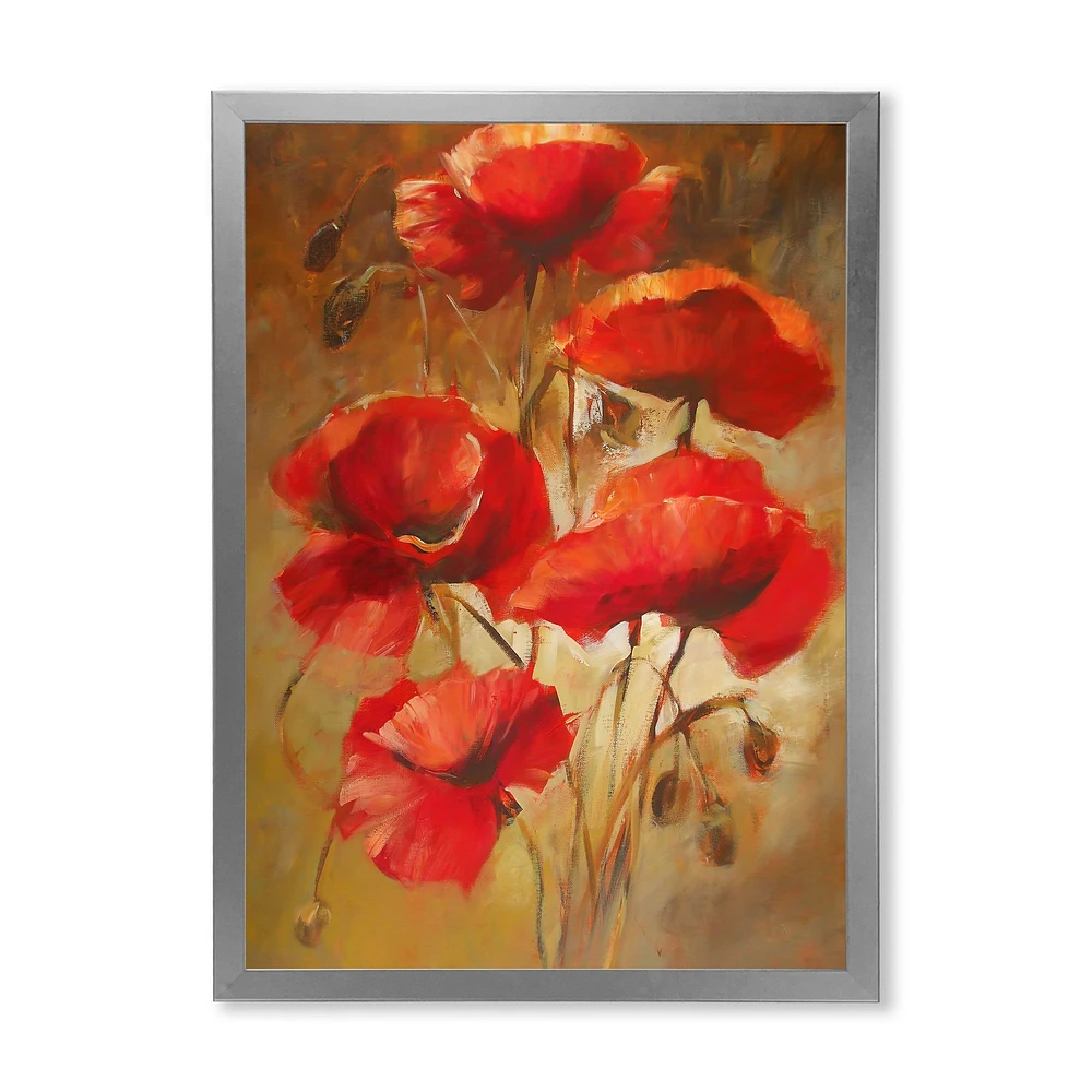 Toile « Red Blossoming Poppies IV »