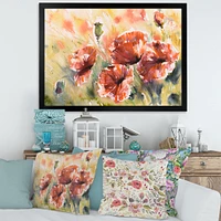 Red Poppy on A Field  Wall Art