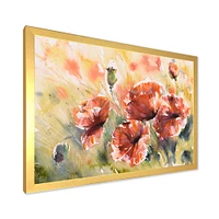 Red Poppy on A Field  Wall Art