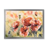 Red Poppy on A Field  Wall Art