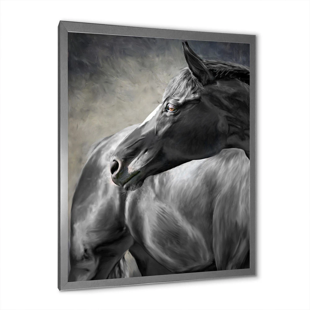 Toile imprimée « Portrait of A Black Horse »